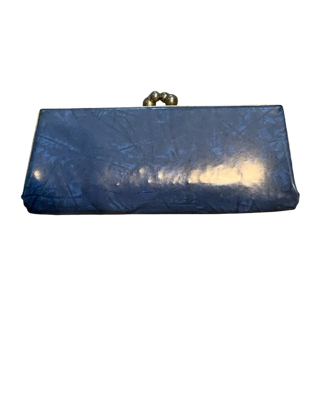 Vintage 1950s Blue Metal‎ Frame Kiss Lock Eye Glass Case